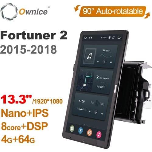 Tesla Style PX6 DSP 13.3" Android 10.0 Car DVD Player Auto Rotatable Navigation GPS For Toyota Fortuner 2 2015-2018 Stereo Radio