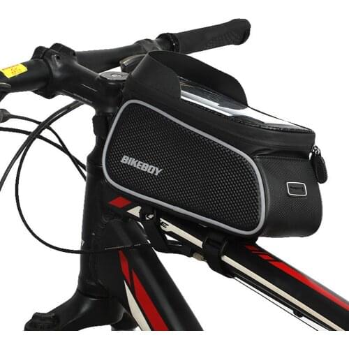 Bikeboy bicycle bag holder top tube bicycle bag waterproof 7 inches below mobile phone case touch screen bag mountain bike