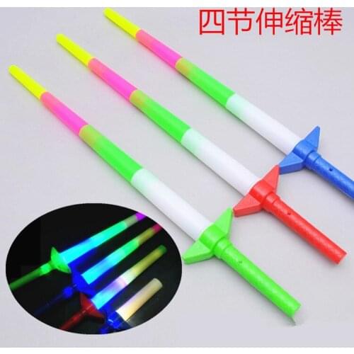 Large four-section light-emitting rod shrink bar led bright flash rod four-section telescopic should be meta-bar fluorescent rod