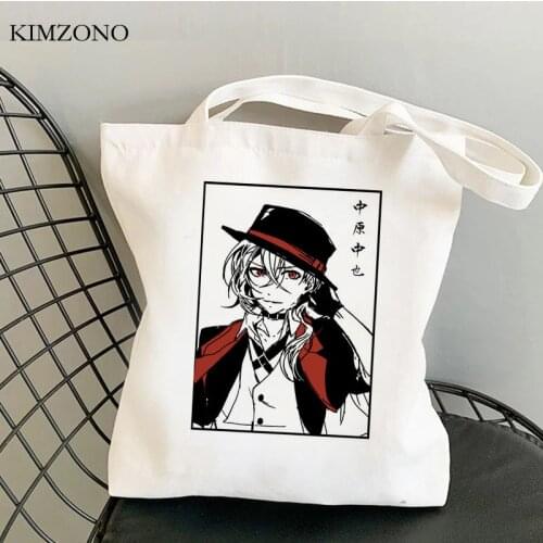 Bungou Stray Dogs shopping bag cotton tote reusable canvas shopping eco bag string shoping sac tissu