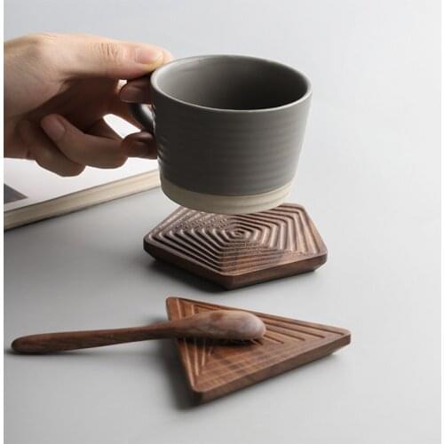 Blackhu Peach Cup Matter Strong Tea Cup Pad Switch Coffee Cup Water Cup Cup Trust Swarf Matte Tea Tail Wood Coaster 2021 New
