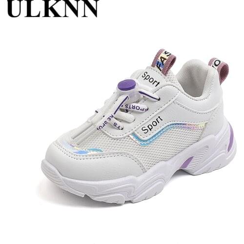 ULKNN Children Chaussures Casual Autumn Shoes Kids White Breathable Sneakers Elastic Band Antislippery Childrens Sports Shoes