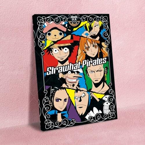 Home Decor One Piece Painting Canvas Main Characters Print Poster Classic Japan Anime Wall Art Modular Picture For Bedroom Frame