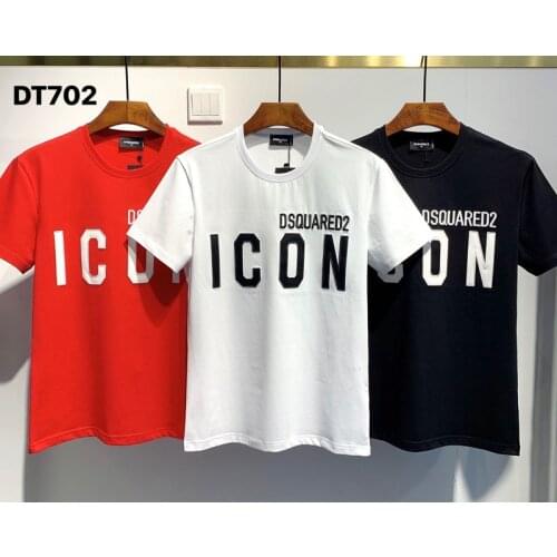 DSQ2- Classic Men Women Cotton T-Shirt Letter Printed Crew Neck Short Sleeve Shirt Hip-Hop Dsquared2 1964 Style dt702
