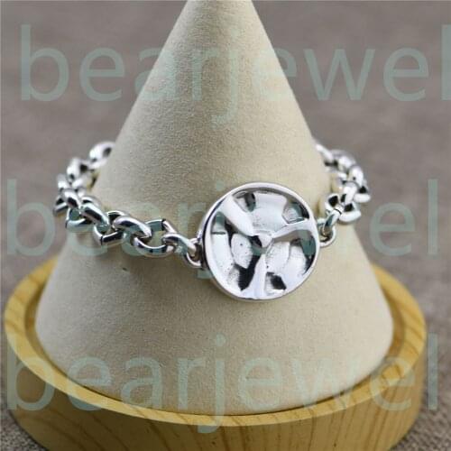 Spanish 19CM Fan Shaped Curb Chain Bracelets European Style Silver Plated Jewelry Gift Men Jewellery