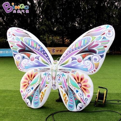 Exquisite 2.3x2 meters inflatable butterfly with lighting for decoration / butterfly model balloon toys