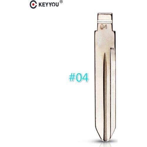 KEYYOU 10 Pcs/Lot Metal Blank Uncut Flip KD Key Blade Type #04 For Chrysler For Jeep For Dodge Remote Key