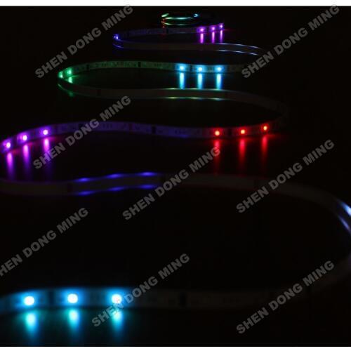 2017 Dream color DC12V 30leds/m 5m/roll 40w RGB led strip 5050SMD 10IC 6803 waterproof ip67 led pixel strip TV Indoor light