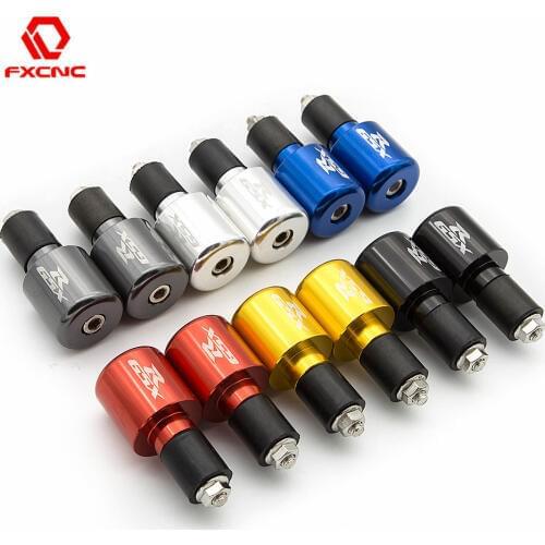 Logo " GSXR " CNC Motorcycles Handlebar Steering Counterweight Fists Hand Grips Bar End Slider For Suzuki GSXR 600 750 2001-2018