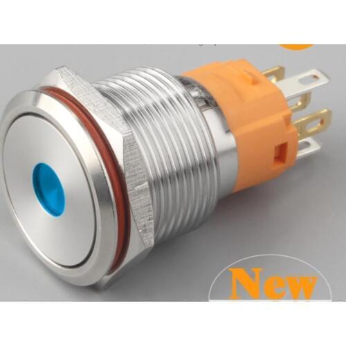 19mm metal button switch flat button switch dot light Self locking/self reset button