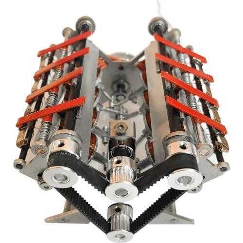 24v V8 Electromagnetic Engine Model DIY Runnable High-Speed Generator Teaching Motor Model For Children Educational Toys Gift