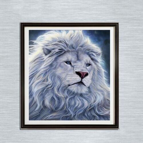 30*30cm DIY 5D Diamond Paiting Lion Diamond Cross Stitch Round Rubik Rhinestone Paintings Full Drills Animal Diamond Paint 15
