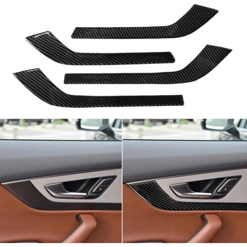 4Pcs Door Panel Stickers Carbon Fiber Self-adhesive Trim Car Door Panel Decal for Audi New Q7 SQ7 4M 2016 2017 2018 2019