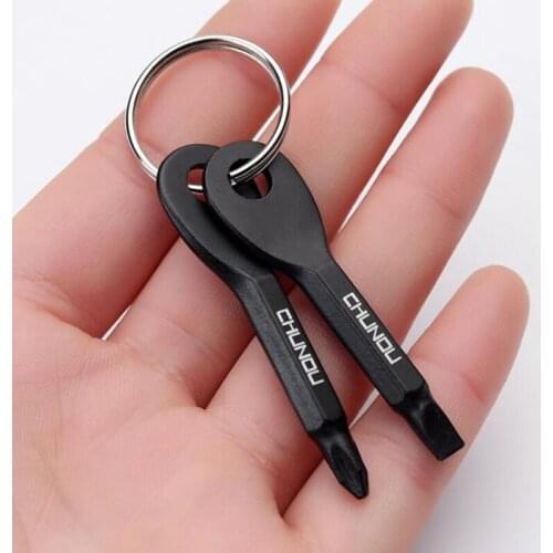 New 1set Stainless Steel Multi Tools Key Ring EDC Screwdriver Set Pocket Outdoor Tool Set Multitools Keychain Sliver Black