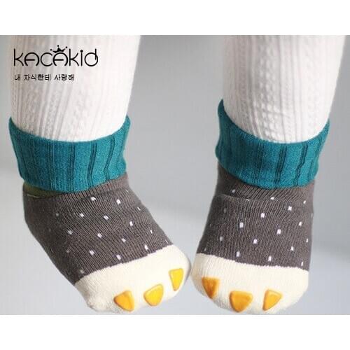 Kacakid 2019 New Super Cute Paw Design Kids Baby Boys Girls Floor Anti Slip Socks Knee High Sock