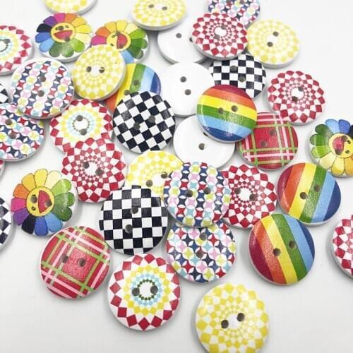 New 50pcs Sunflower Wood Buttons 20mm Sewing Craft Mix Lots WB708