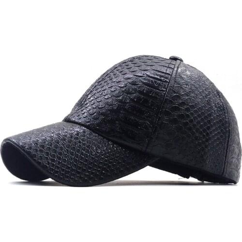 NEW Crocodile pattern PU Leather Hat Black Bone Baseball Cap For Men Unisex Snapback Caps Women Golf Custom Gorra Trucker Hats