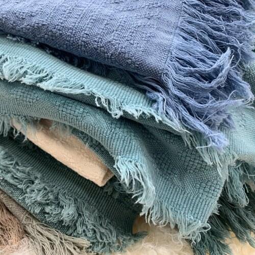 Morandi solid color cotton striped sofa blanket