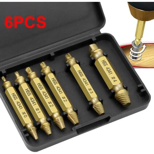 Damaged Screwdriver, Drill Bit Set, Screwdriver With Broken Stripes, Easy-to-Remove Removal Tool, 6PCS