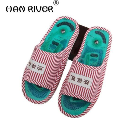 HANRIVER Reflexology Foot Acupoint Slipper Massage Promote Blood Circulation Relaxation Health Foot Care Shoes Pain Relief