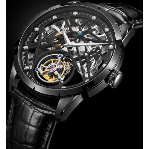 Luxury Brand Tourbillon Skeleton Mechanical 42mm Mens Watch Sapphire Sport Tourbillon Business Watches Mens 2020 horloges mannen
