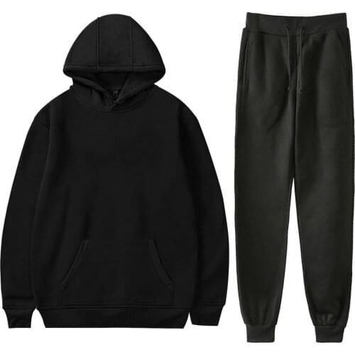 Mens Womens Tracksuit Hoodies+Pants Jogging Sweatpants Sets Winter Fleece Jogger Sports Suit Sweatshirt Pullover Fashion