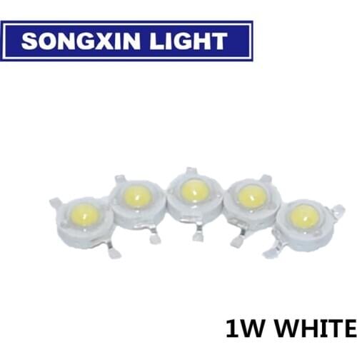 10pcs 1W LED High power Lamp beads Pure White/Warm White 300mA 3.2-3.4V 100-120LM 30mil Chip