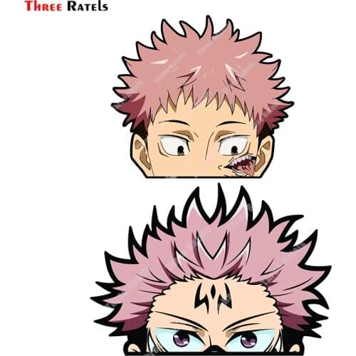 Three Ratels A960 Jujutsu Kaisen Sukuna Peeker Sticker For Car Window Decoration Personalized Anime Car Decals