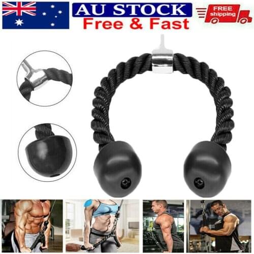 Tricep Rope Multi Gym Push Pull Down Arm Exercise Fitness Cable Attachment AU