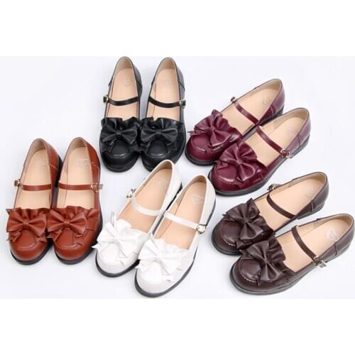 Lolita bow Japanese soft sister girl student Bowknot Princess Kawaii Girl Women Shoes JK Uniform Lolita Shoes Round Head girl