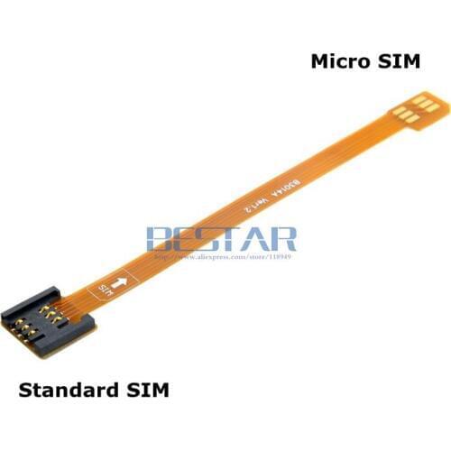 0.1M 3G 4G Micro SIM Card Kit Male to Standard UIM SIM Female Extension Soft Flat FPC Cable Extender 10cm