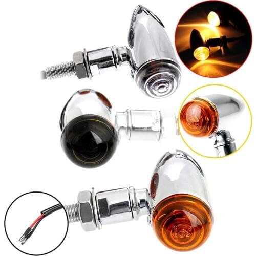 Motorcycle Bullet Turn Signals Indicators Blinker Lights Lamp Black For Harley Cruiser Chopper Cafe Racer For Honda For Kawasaki
