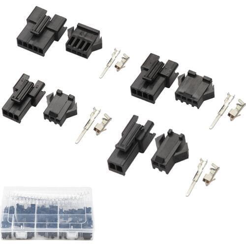 YT 600Pcs 2/3/4/5 Pin Dupont Jumper Cable Wire Pin Header Crimp Housing Connectors With Hook Male Female Connectors 2.54mm