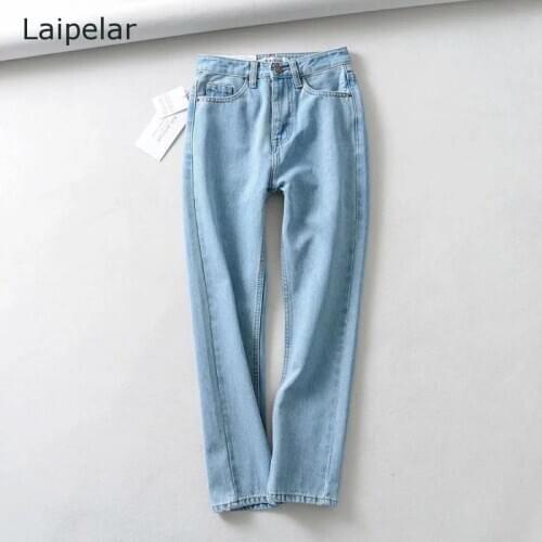 2020 Womens Fashion Jeans Retro High Waist Straight Leg Jeans All-Match Thin Pants Jeans