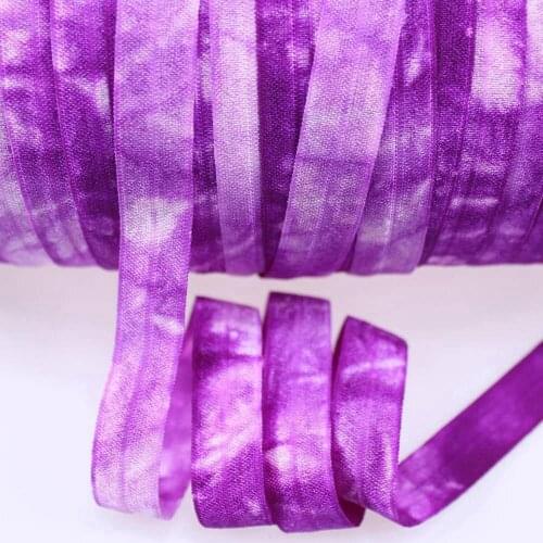 029/254C tie-dye FOE 5/8" Tie Dye Fold Over Elastic for DIY Accessories 100yards, welcome custom color