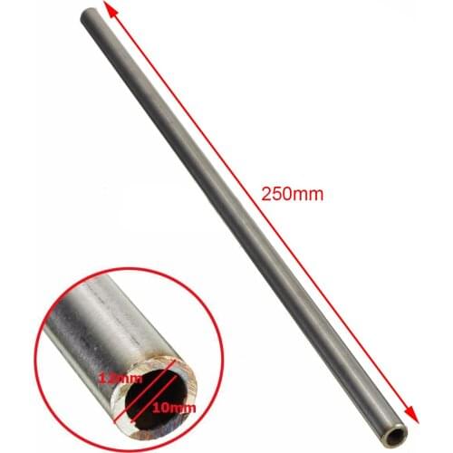 1pc Silver 304 Stainless Steel Capillary Tube 12mm OD 10mm ID 250mm Length Mayitr customized