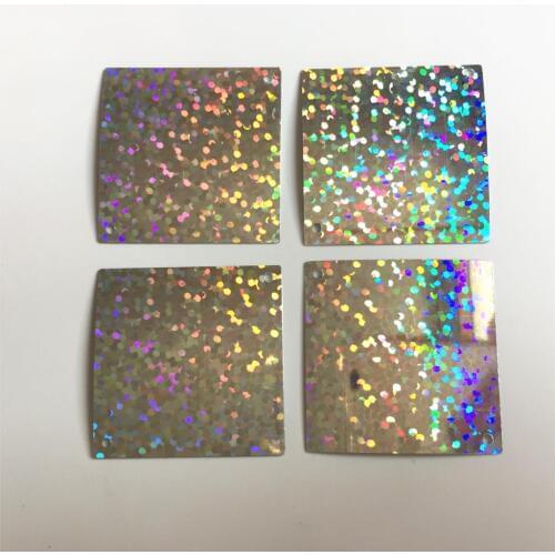 100pcs 30*30mm Laser Silver Flat Square Sequins For Crafts Sewing Accessories With 2 Side Holes Hologram Confetti Spangles