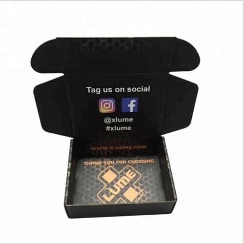 100Pcs/Lot High Quality Custom Corrugated Paper Shipping Mailer Black Boxes Printed Logo Packaging Hair T-Shirts Clothing Boxes