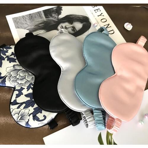19 Momme Mulberry Silk Sleep Eye Mask & Blindfold with Elastic Strap Soft Eye Cover Eyeshade for Night Sleeping, Travel, Nap