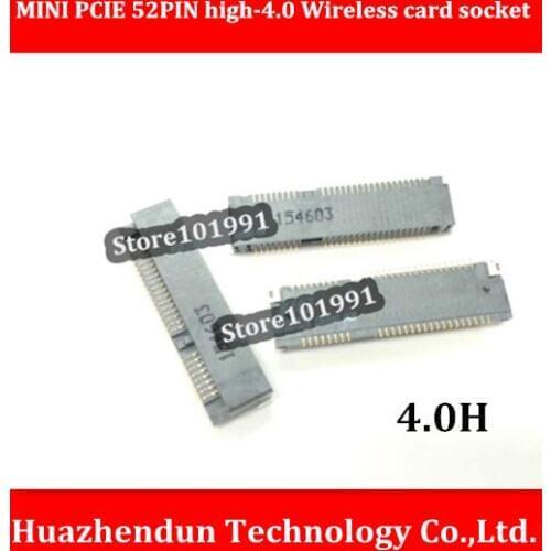 20PCS/LOT New Original 52PIN 4.0H Mini PCI-E PCIE Slot Connector Socket for Laptop Wireless Network Card