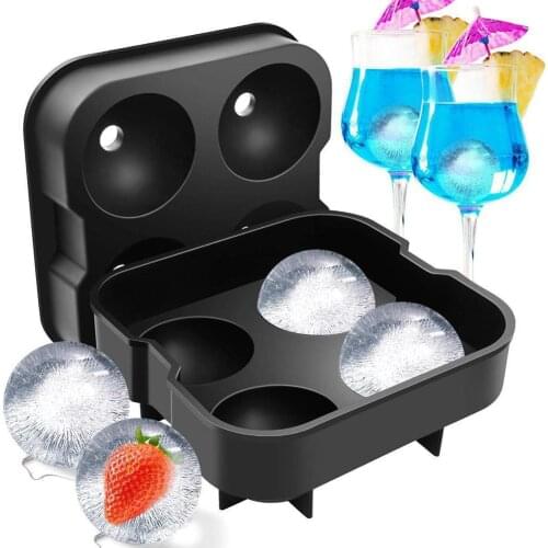 4 Hole Creative Puck Ice Cube Mold Diy Ice Mold Iced Coffee Juice Whiskey Ice Cube Making Tool Practical Ice Cube Silicone Mold