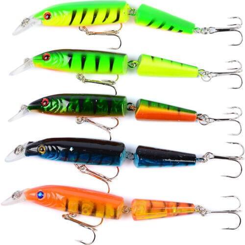 5PCS Sea Section Lure Fishing Swing Lures 2 Segment Swimbait Minnow 10.5cm/9.6g Free shipping