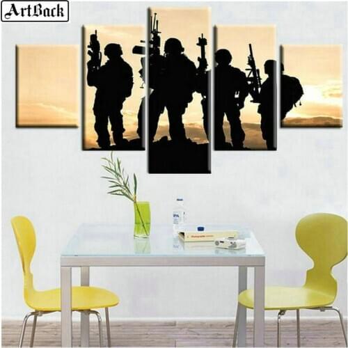 Five spell diamond painting soldiers Full square diamond embroidery new arrival diamond cross stitch warrior living room decor