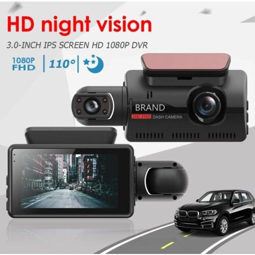 Vehicle Camera Dual Lens Car DVR Dash Cam Video Recorder G-Sensor 1080P Front and Inside Camera Vehicle Camera