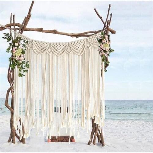 Boho Macrame Wall Hanging Curtain Tapestry Wall Decor For Wedding Bohemian Party Home Decorative Cotton Crafts Christmas Gift