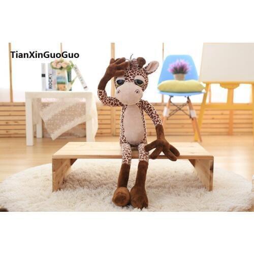 Large 80cm lovely jungle giraffe soft plush toy throw pillow toy birthday gift h0815