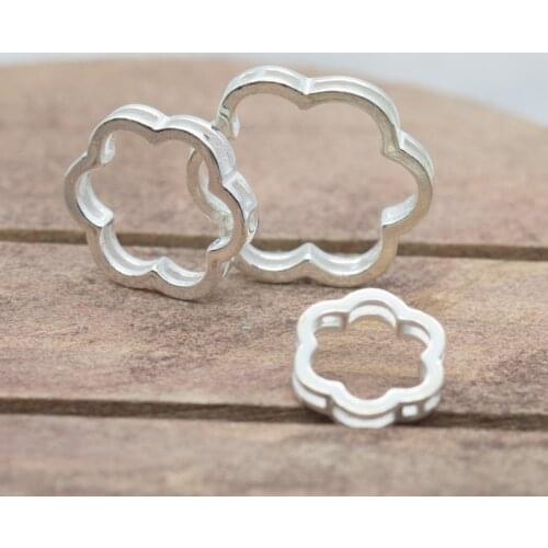 100% 925 Sterling Silver Flower Bead Spacer 9mm 12mm 15mm High Quality Silver Encircle Charms DIY Jewelry Making Bracelets Gift