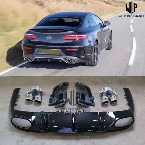 C238 E300 E Coupe E53 AMG style Stainless steel exhaust pipe PP rear bumper diffuser for Mercedes Benz C238 E coupe 2019