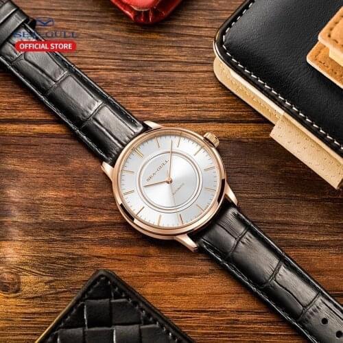 Seagull Top brand Mens Watch Automatic Mechanical Watch Business Casual Sapphire Leather Strap WaterproofWatch Mechanical Watch