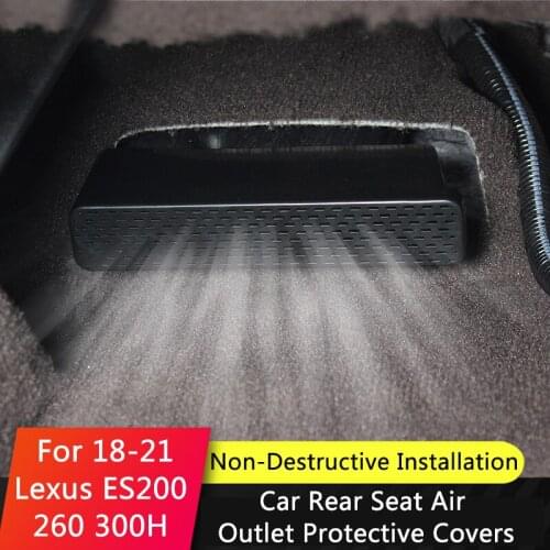 TAJIAN 1Pair Black Car Under Rear Seat Air Outlet Dust Cover Trim Accessories Outlet For Lexus ES 200 260 300H 2018-2021